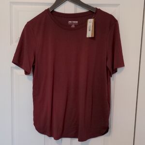 Joe Fresh Relaxed Short Sleeve Tee in Burgundy